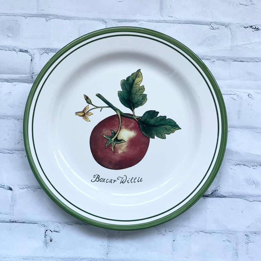 4 WILLIAMS SONOMA HEIRLOOM TOMATOES SALAD PLATES DISCONTINUED 8 3/4" Garden - Picture 6 of 11